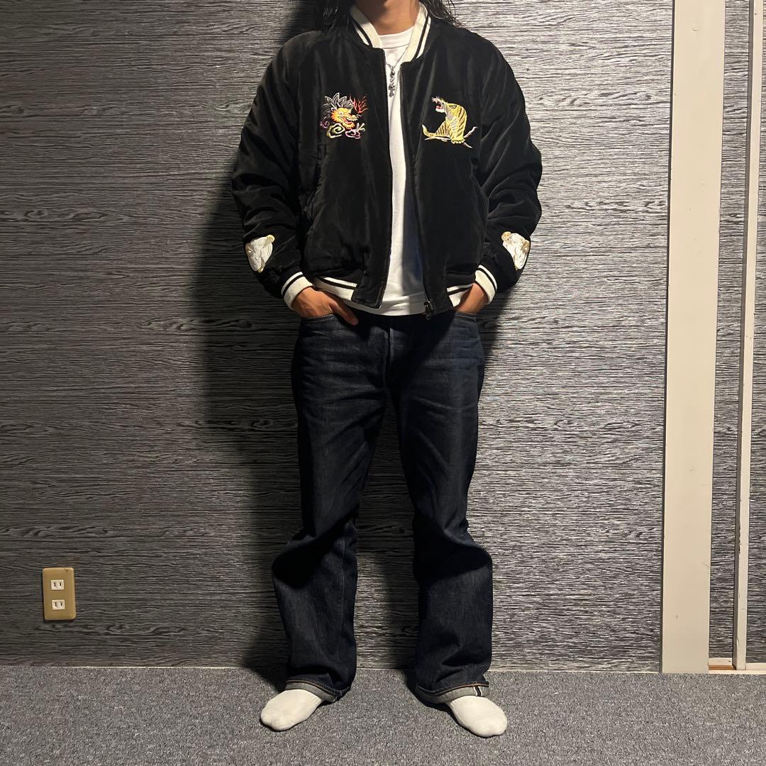 着画あり 黒 別珍 リバーシブル スカジャン NEYRIES - メルカリ