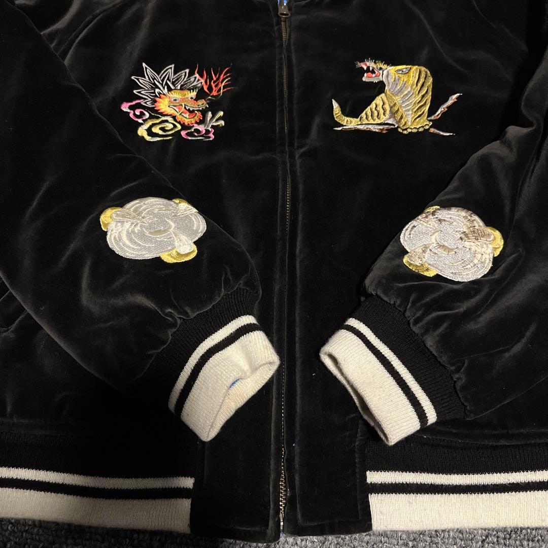 着画あり 黒 別珍 リバーシブル スカジャン NEYRIES - メルカリ
