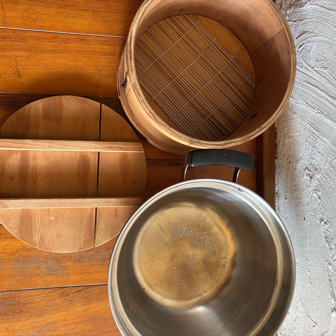 和セイロ27㎝ 鍋31㎝ 蓋 すのこ付き