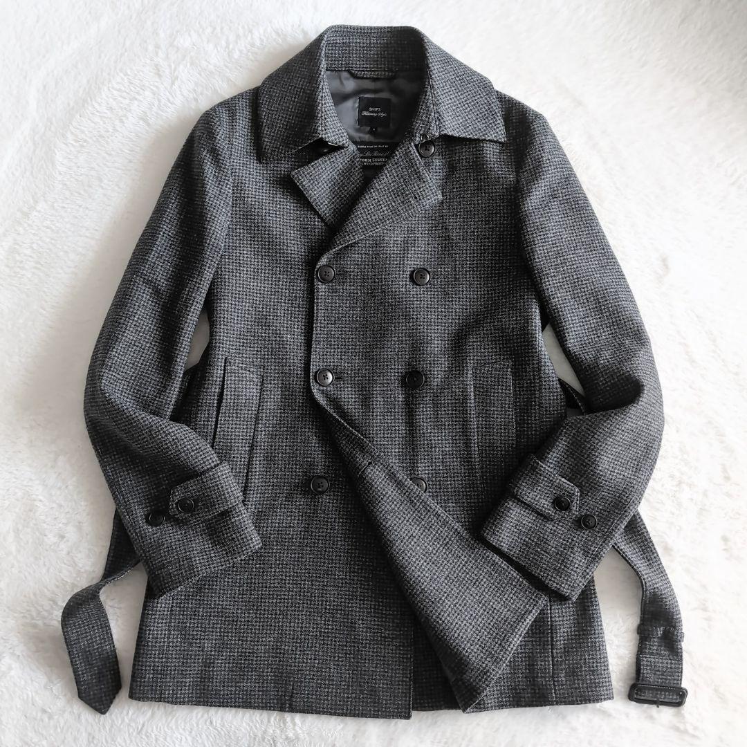 美品 シップス ロロピアーナ 防水 防風 千鳥格子 トレンチコート S