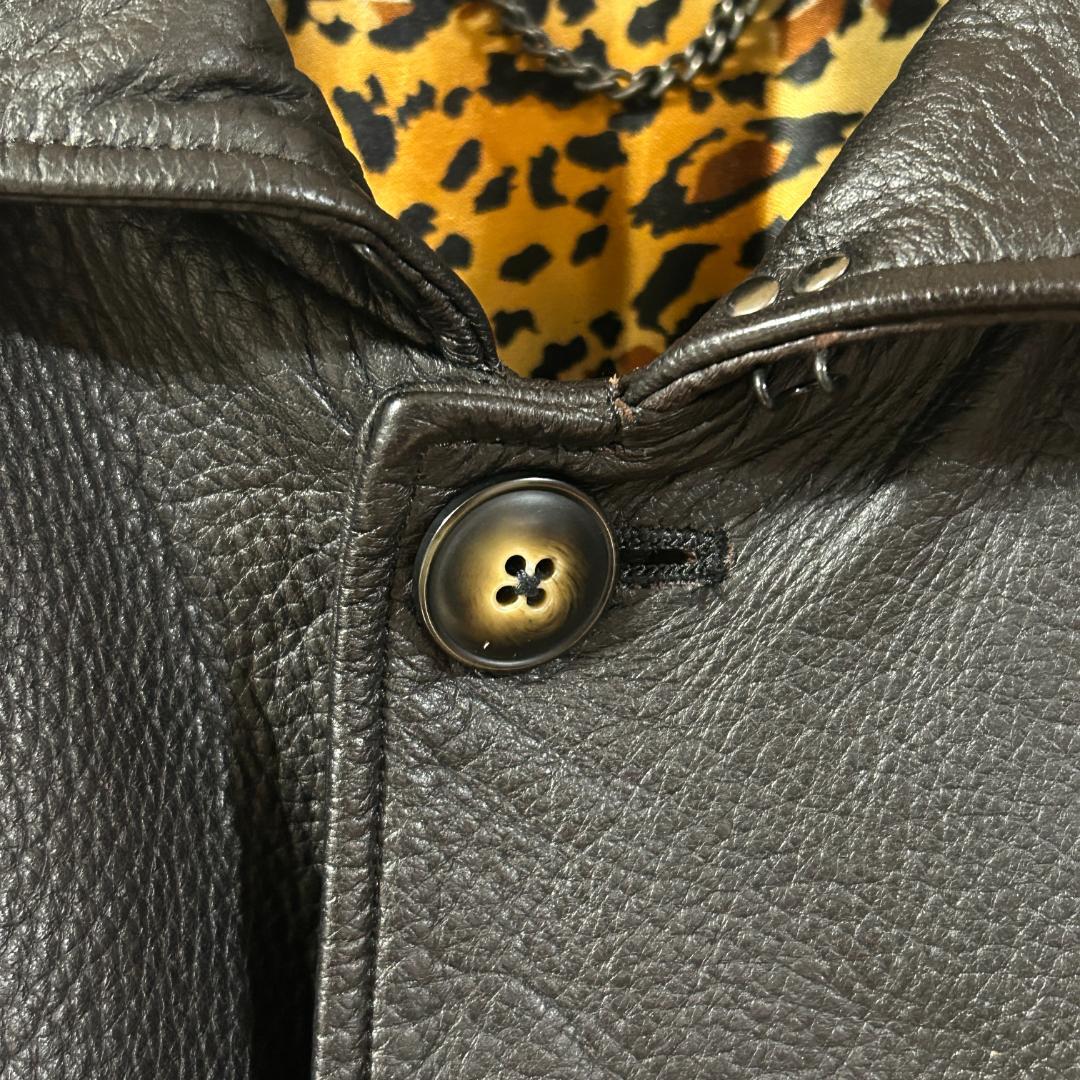 レア NEXUS7 MADMAXX ディアスキン 鹿革 レオパード レザー 黒