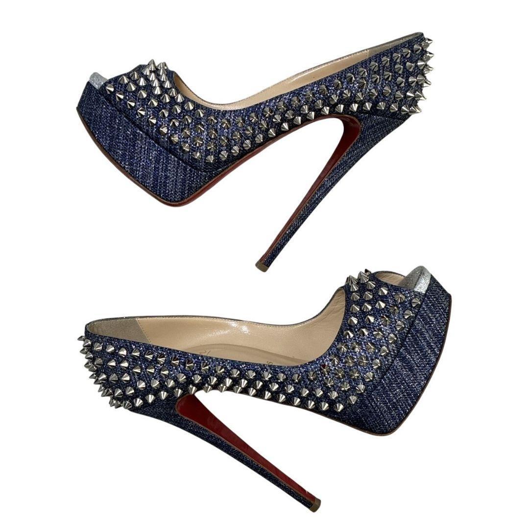 極美品☆クリスチャンルブタン パンプス ハイヒール スタッズ オープン