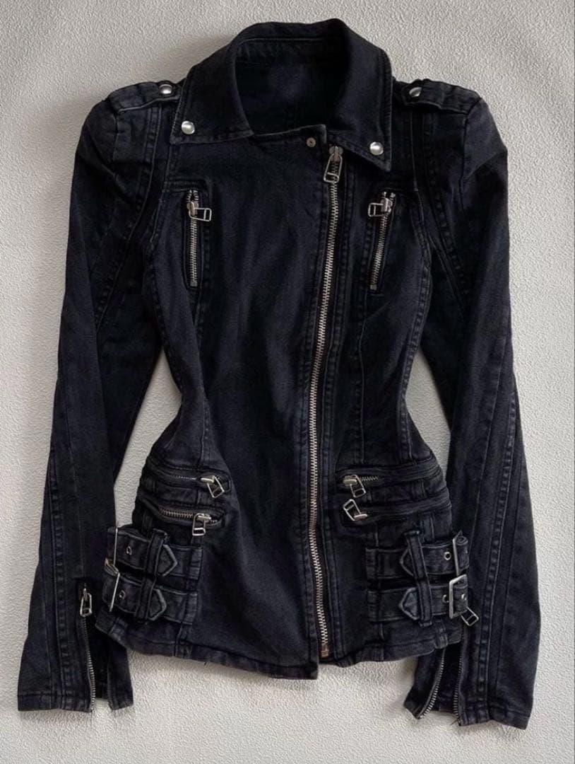 y2k archive グランジ 平成 V系 ジップアップジャケット ブラック