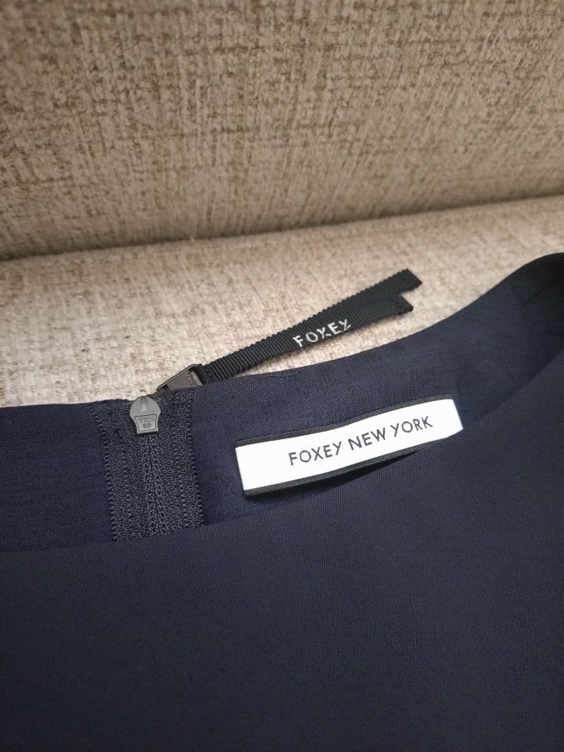 美品】FOXEY NEW YORK ドレス エデン ネイビー 38