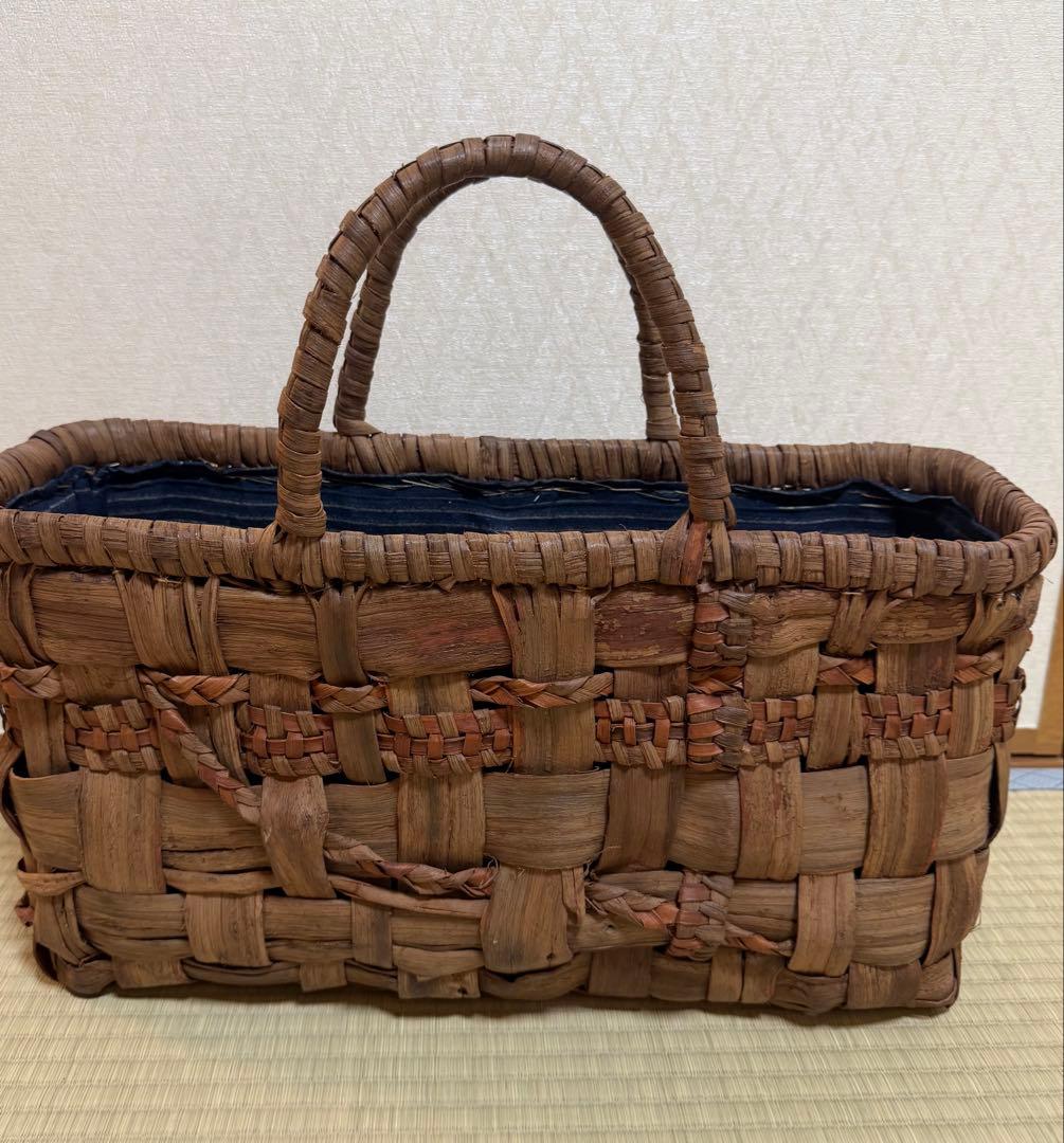大きな山葡萄かごバッグ 佐藤定雄作