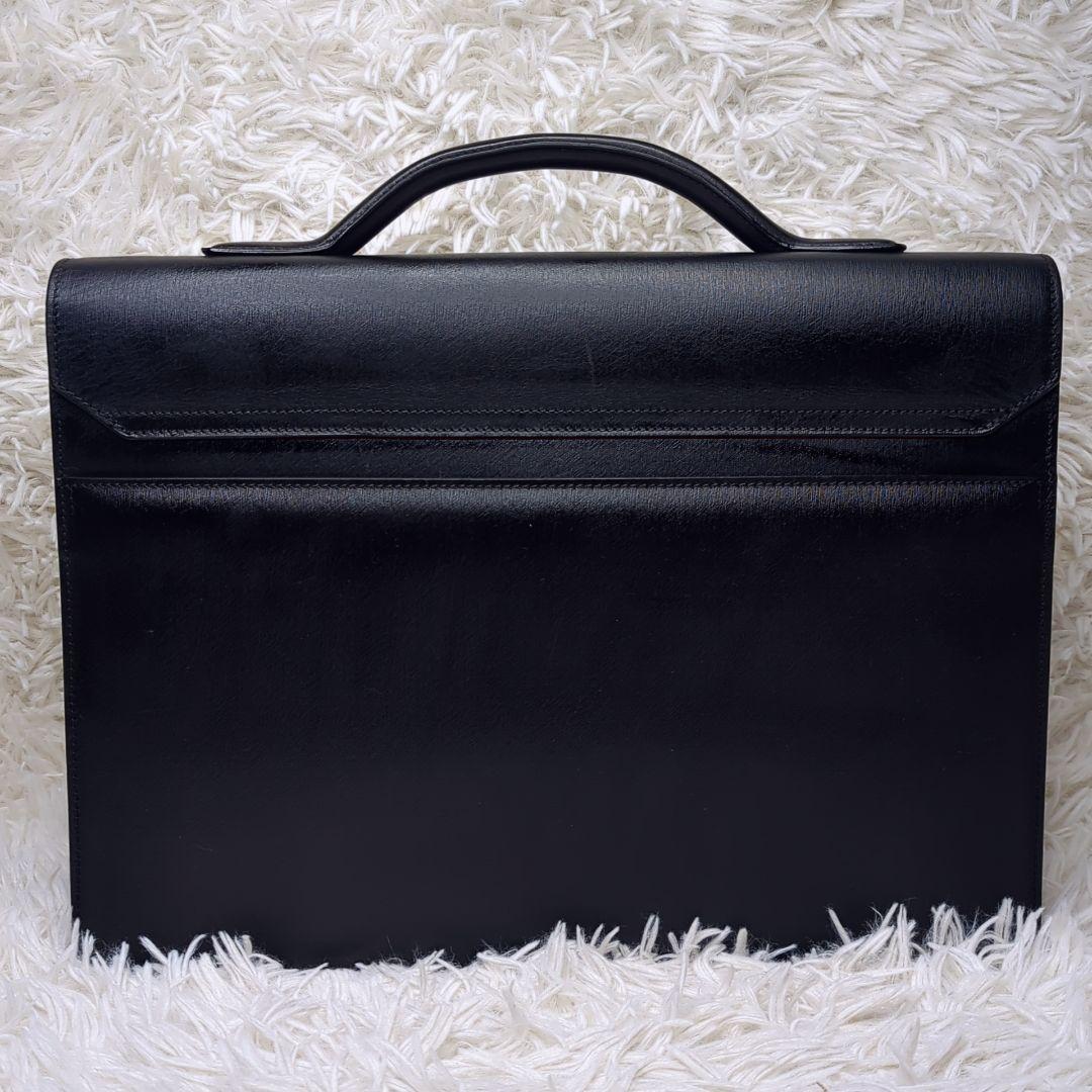 美品✨ダンヒル サイドカー ダレスバッグ レザー 黒 A4収納可 ロゴ
