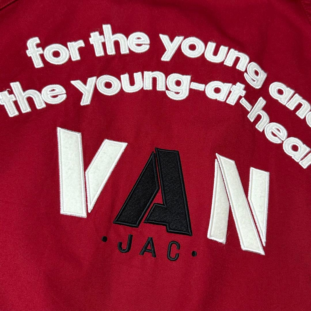 VAN JACKET ドリズラー ハリントンジャケット 赤 ビッグロゴ刺繍