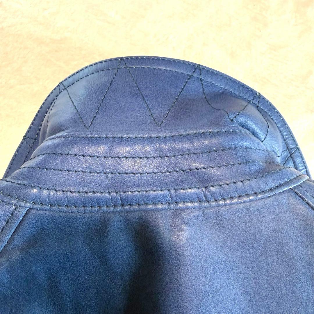 激レア コムデギャルソン カウレザー トレンチコート ブルー系 日本製