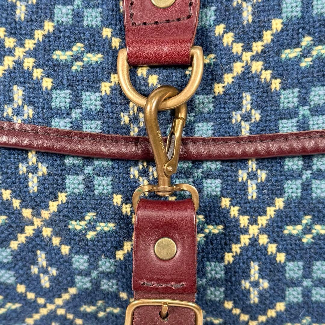 極美品 A4収納 ネペンテス メッセンジャーバッグ ウール レザー ネイビー