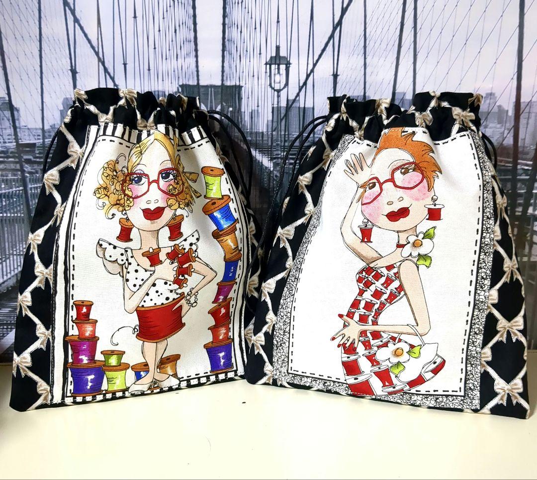 ロラライハリス ハンドメイド ボストン バック 巾着袋 - メルカリ