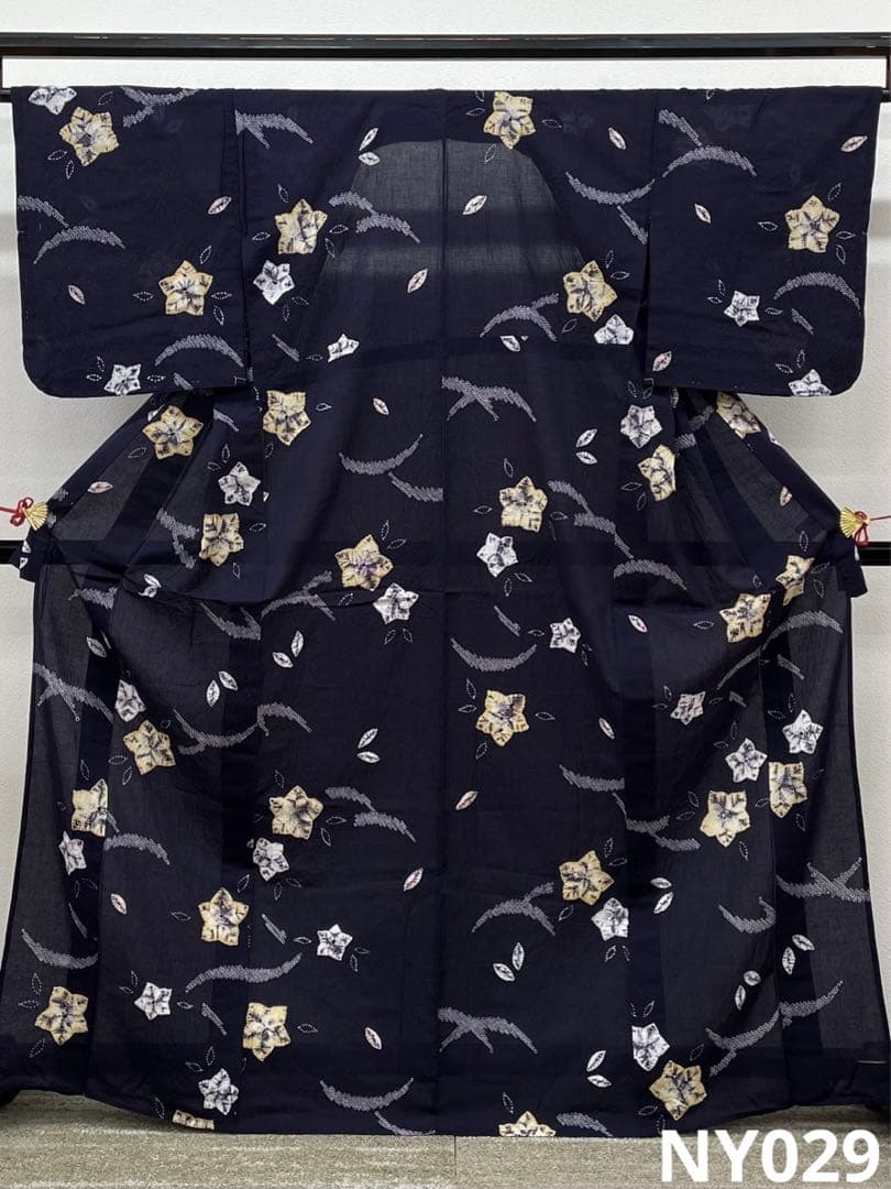 有松絞り 浴衣 夏物 桔梗文様 紺色系 綿100％ 躾糸付き NY029 000000030568-01-l.jpg?t=