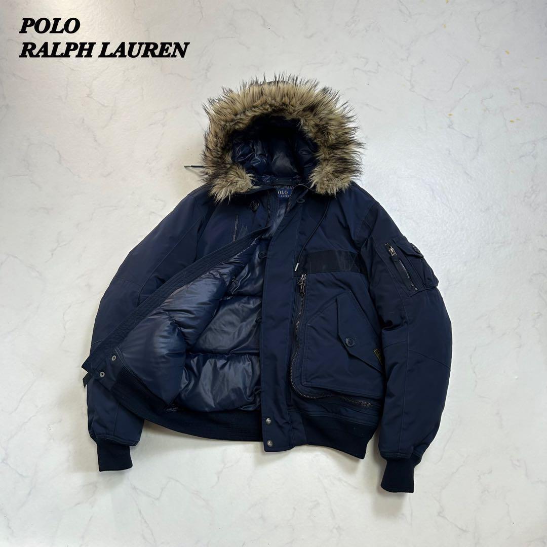 希少】ポロラルフローレン N-2B型 ダウンジャケット 紺 S - メルカリ
