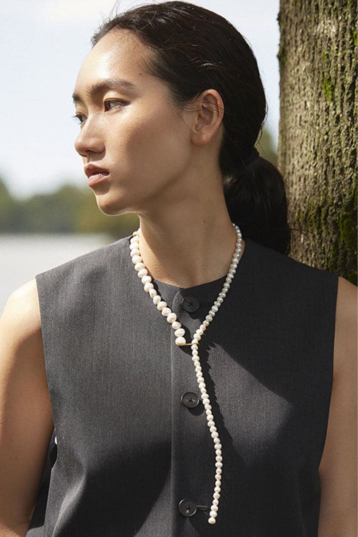 美品】PREEK プリーク バロックパール ラリエット ネックレス - メルカリ