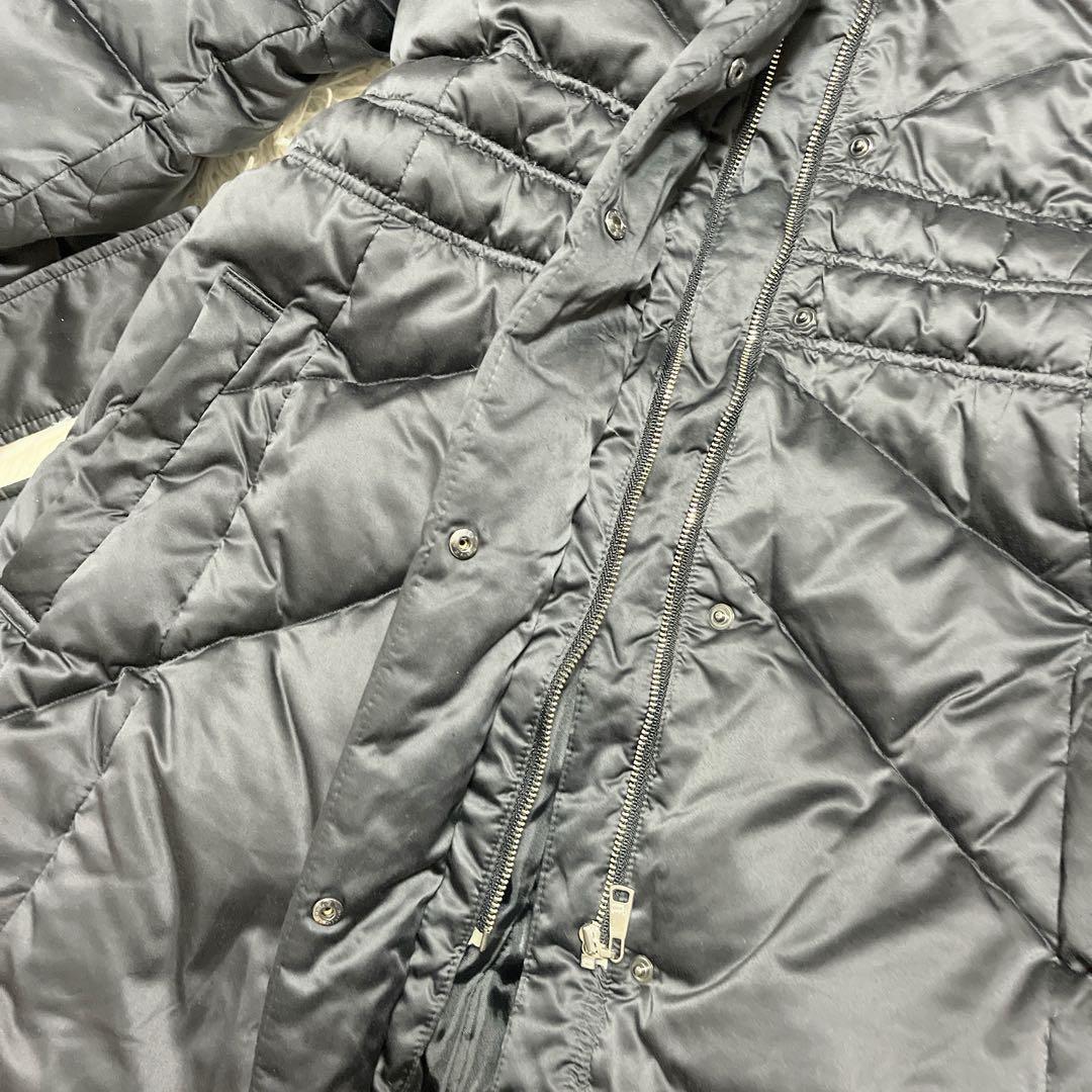 美品 ピンキー&ダイアン 黒 ダウンコート Aライン フォックスファー 美