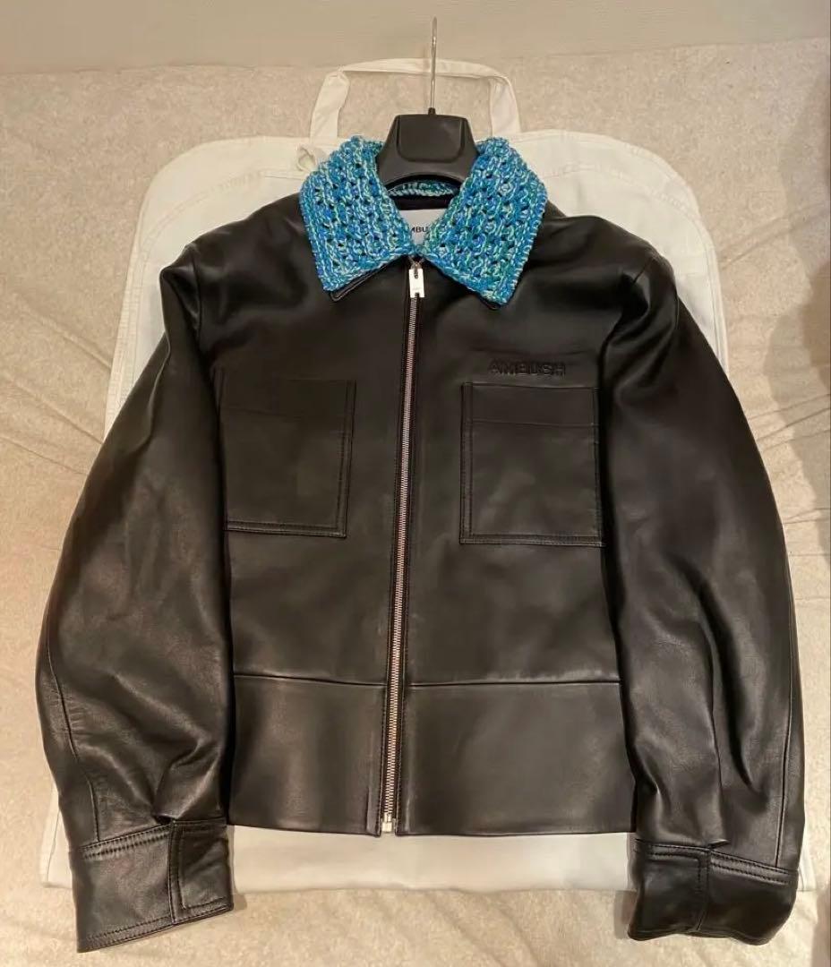 AMBUSH クロシェ編み レザージャケット - メルカリ