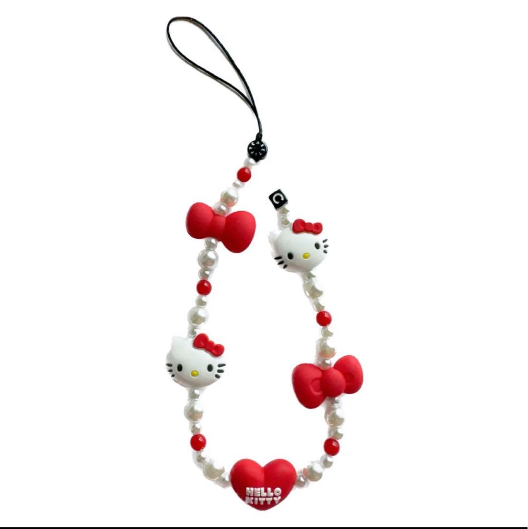 新品未使用】hello kitty キティちゃん ビーズストラップ - メルカリ