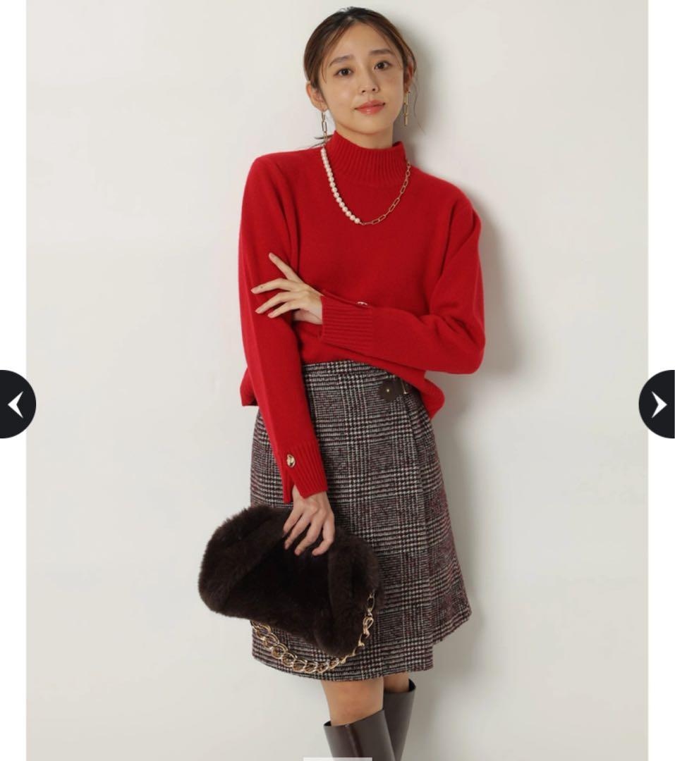 美品 ジャスグリッティ サイドベルトミニスカート Arpege story 赤 太ベルト付タックスカート | スカート | JUSGLITTY（ジャス