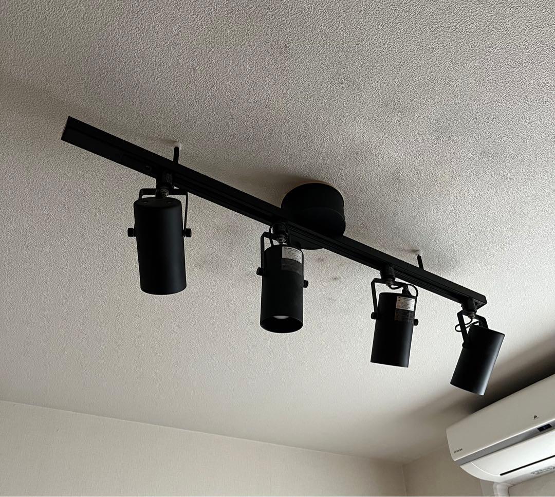 美品】無印良品MJ-1603 スポットライト 4灯式 黒