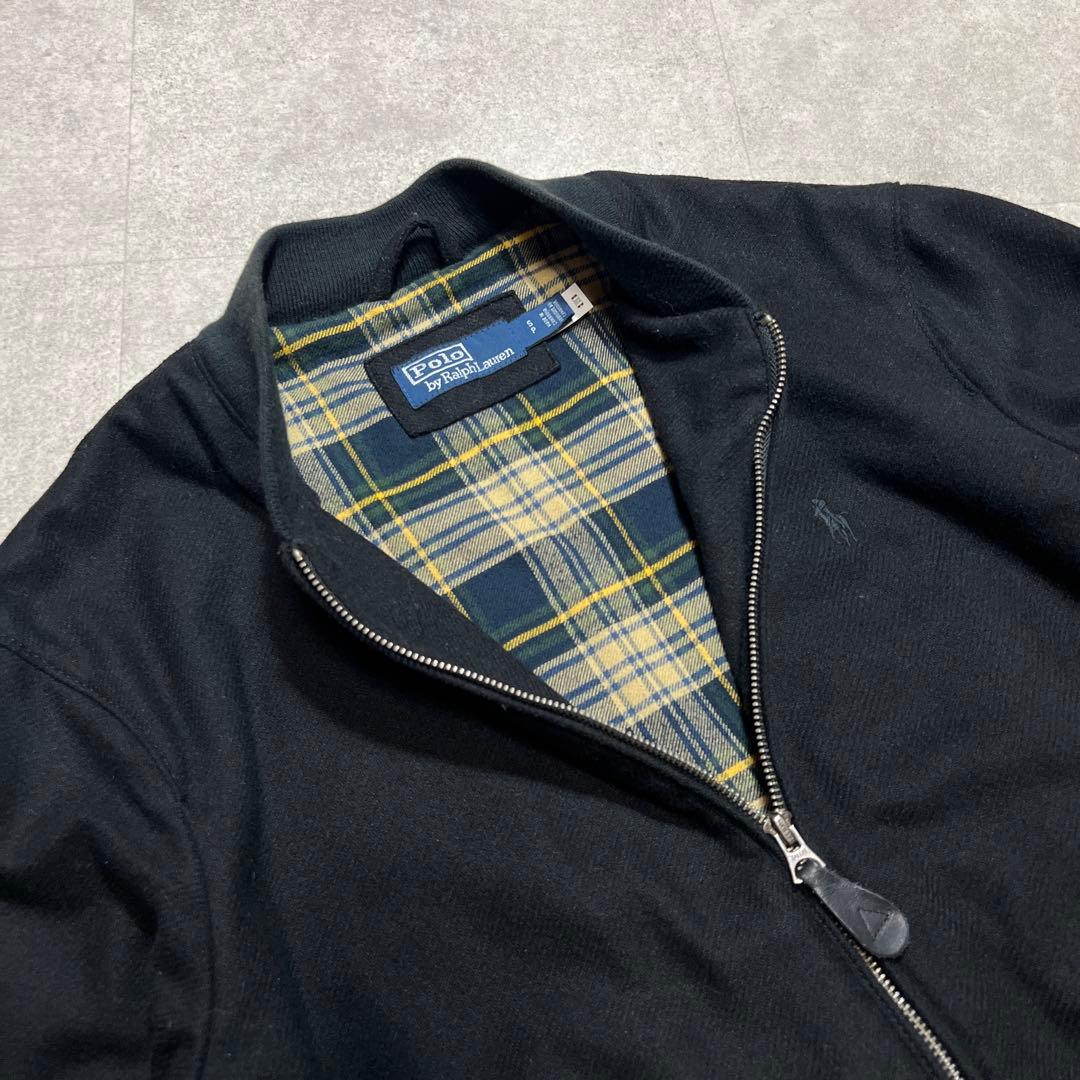 希少✨ラルフローレンPOLOボンバージャケット毛ウールSオールブラック