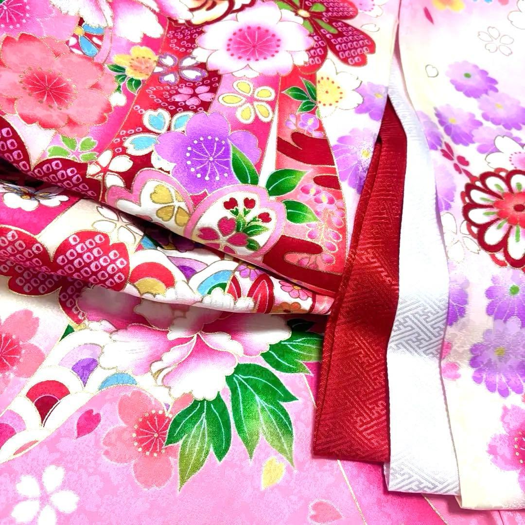 《新品》正絹 華やかな刺繍入❗️お宮参り 産着 襦袢付 新品たとう紙付 ピンク