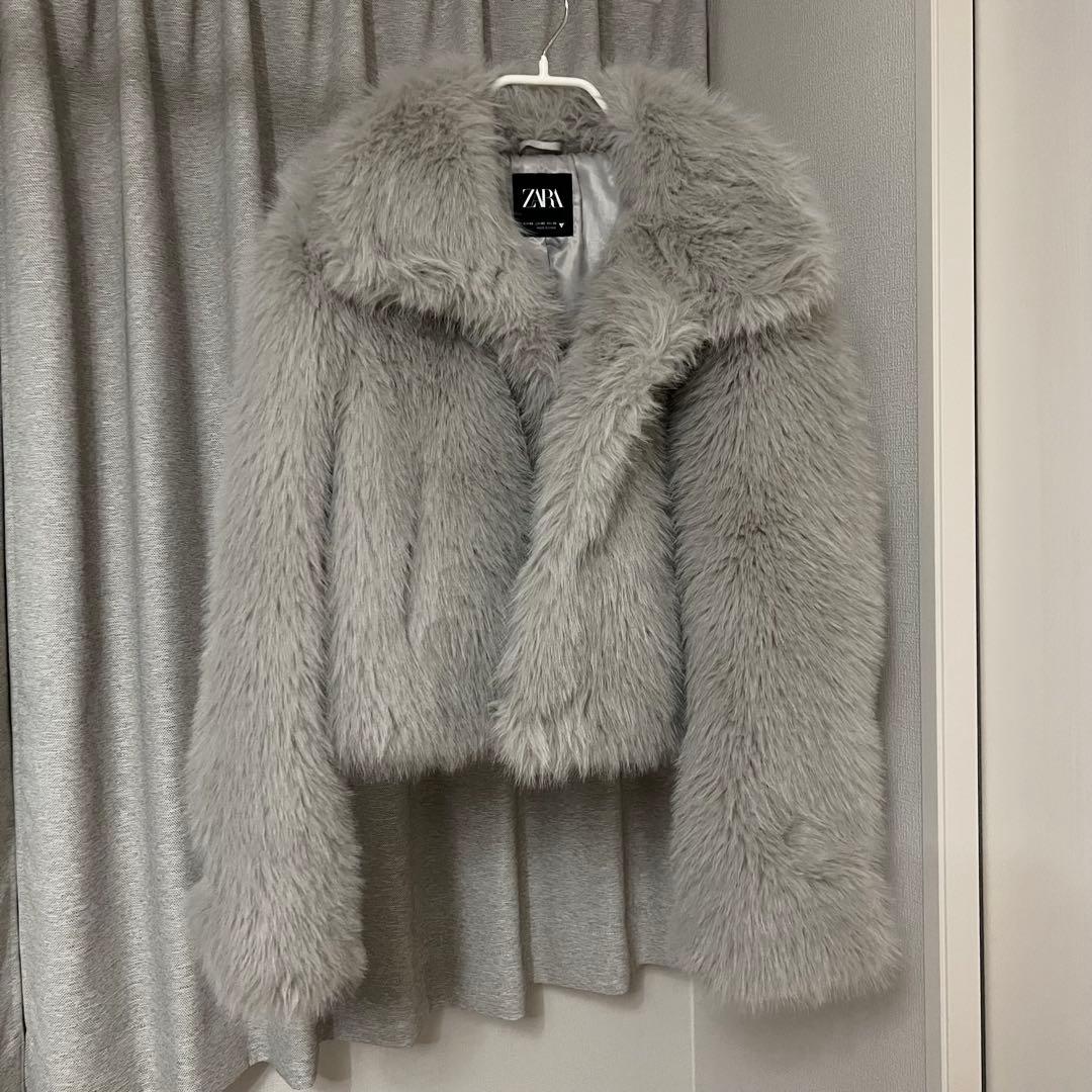ZARA フェイクファーショートコート 1255/768 XS ブランド