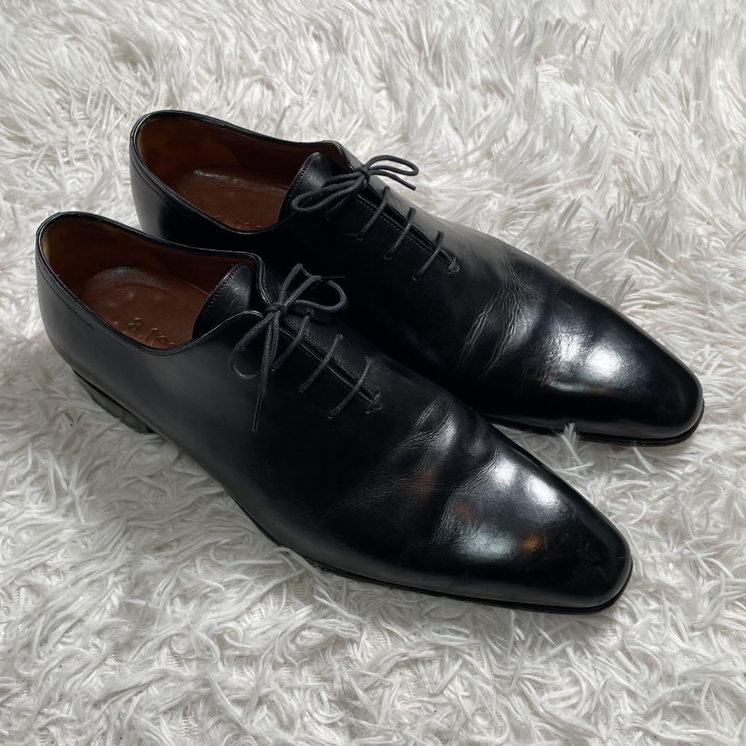 アテストーニ 内羽根 ドレスシューズ レザー ホールカット ブラック 黒 26