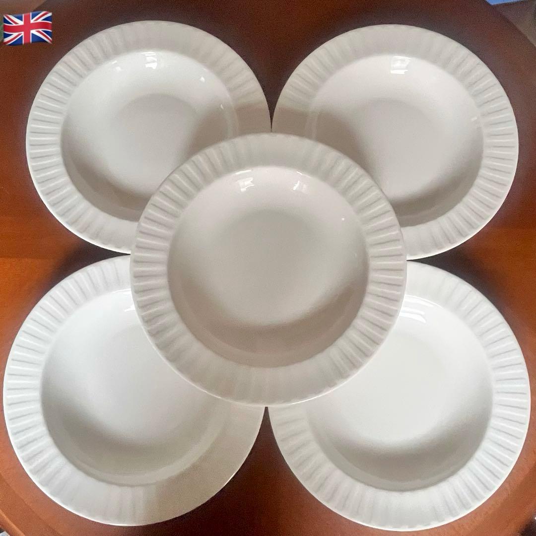 レア美品】英国製 ウェッジウッド☆ナイト＆デイ☆大きな深皿 5枚