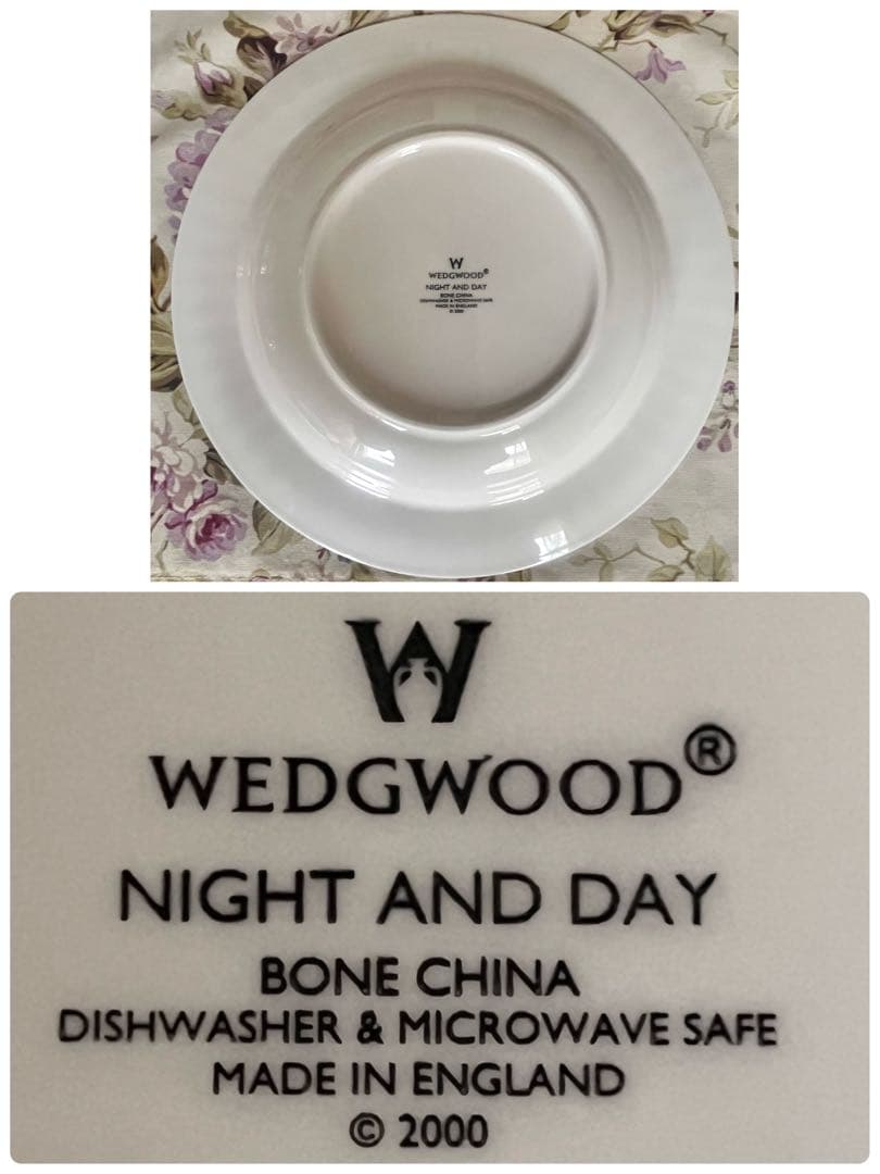 レア美品】英国製 ウェッジウッド☆ナイト＆デイ☆大きな深皿 5枚