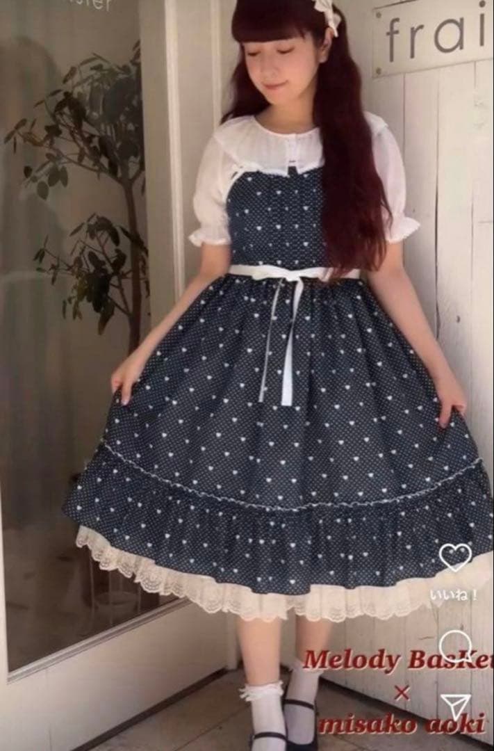 Little dot heartジャンパースカートMサイズ - メルカリ