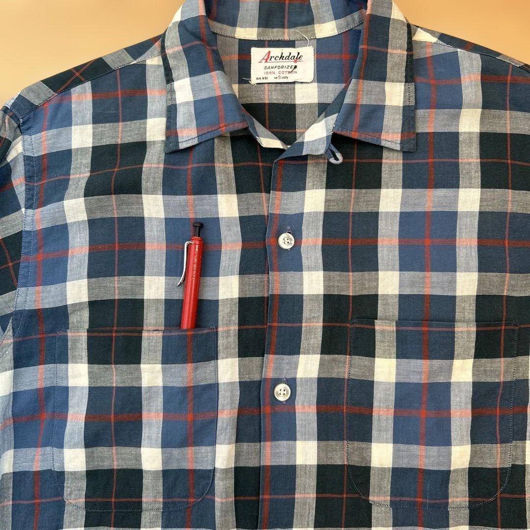 が*様 【60sヴィンテージ】Archdale チェックシャツ オープンカラーS