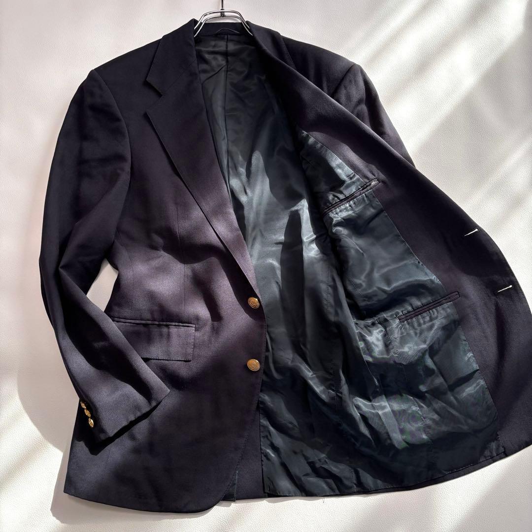 美品 ポロバイラルフローレン 金ボタン テーラードジャケット 紺ブレ M