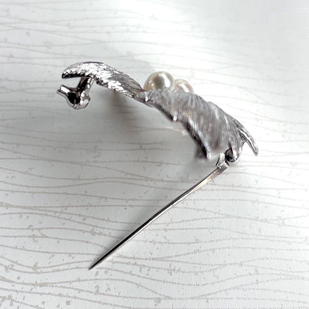 MIKIMOTO ミキモト パールブローチ ペンダントトップ ホワイト リーフ