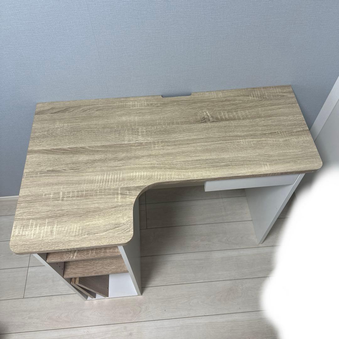 LOWYA(ロウヤ)パソコンデスクL字型、幅100cm、オーク/ホワイト 61W4BAriryL._AC_UL210_SR210,