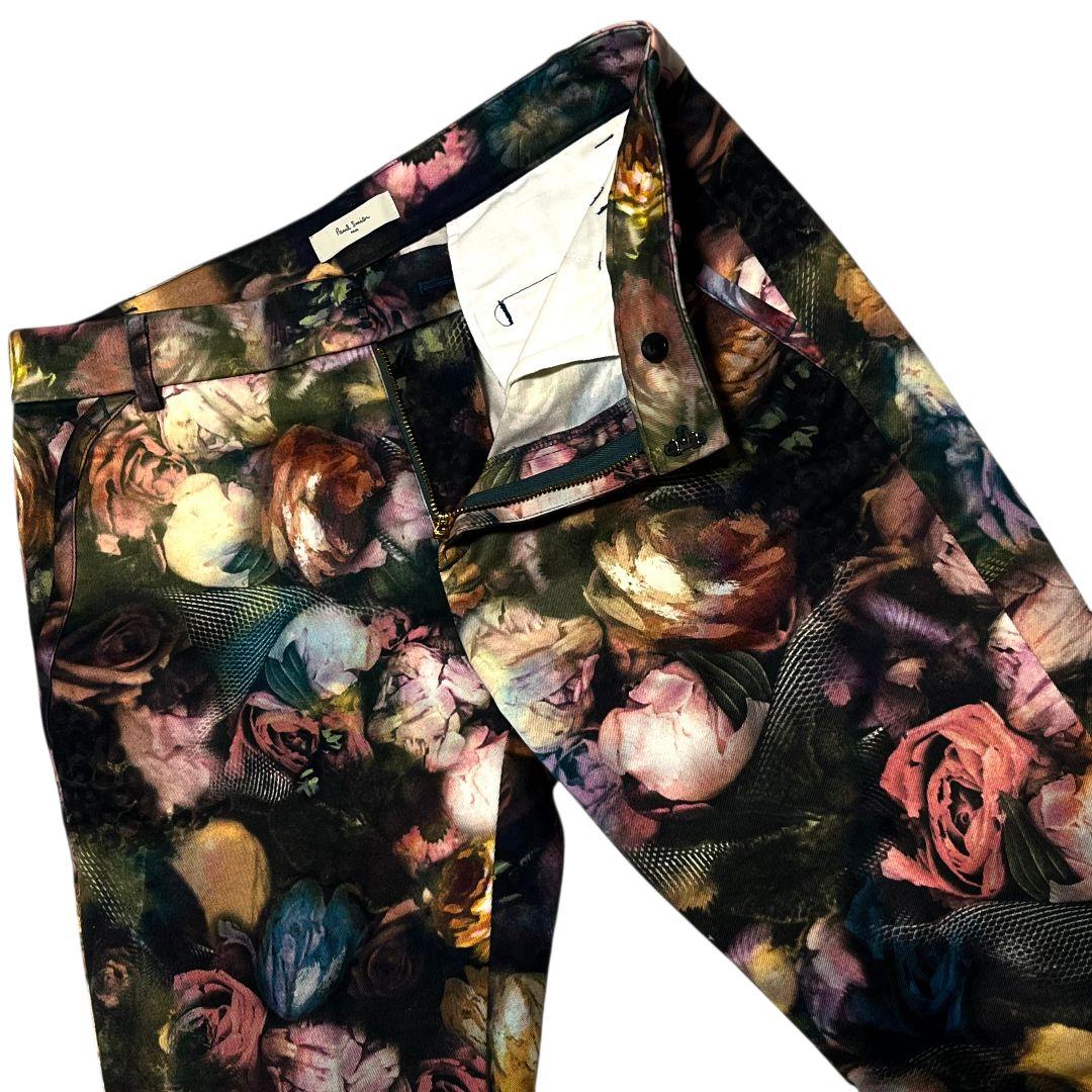 大きいサイズ】【42】Paul Smith 花柄 ストレッチパンツ レディース