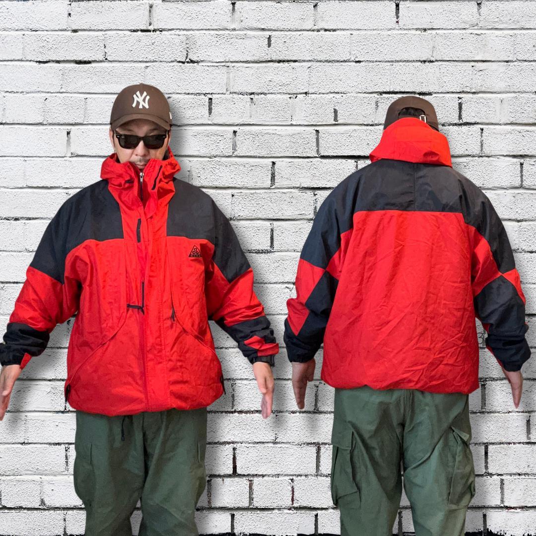 90s ヴィンテージ NIKE ACG ナイロンジャケット 赤/黒 - メルカリ