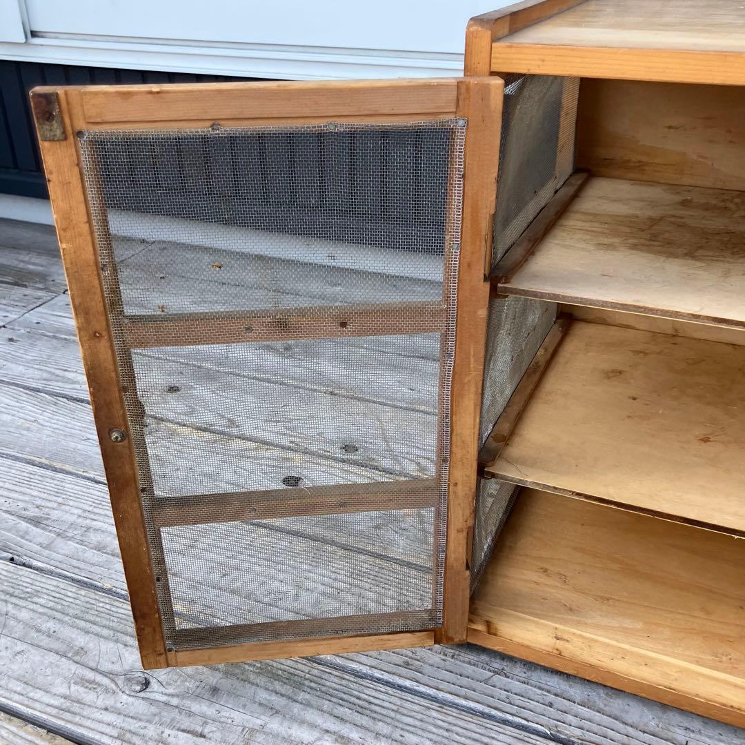 昭和レトロ 蝿帳食器棚 キッチン収納 収納棚 網戸棚 網棚 飾り棚 戸棚