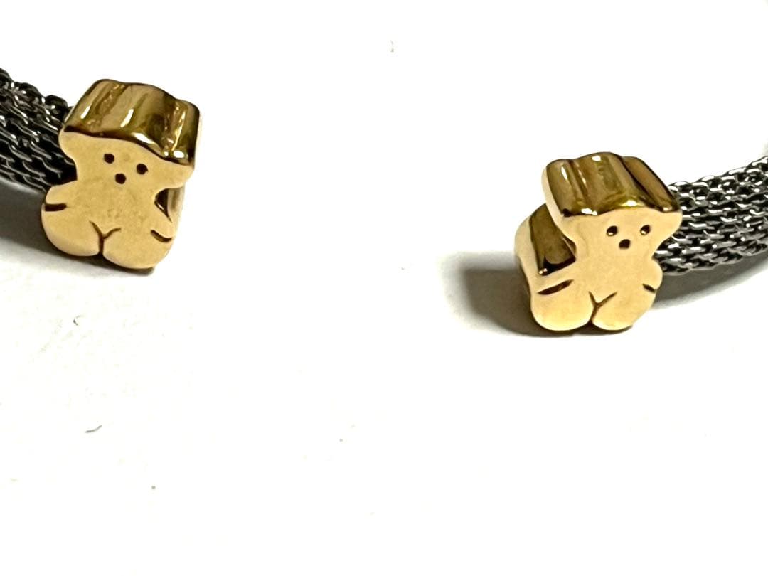 Tous トウス18金ゴールドK18 くまメッシュオープンバングル