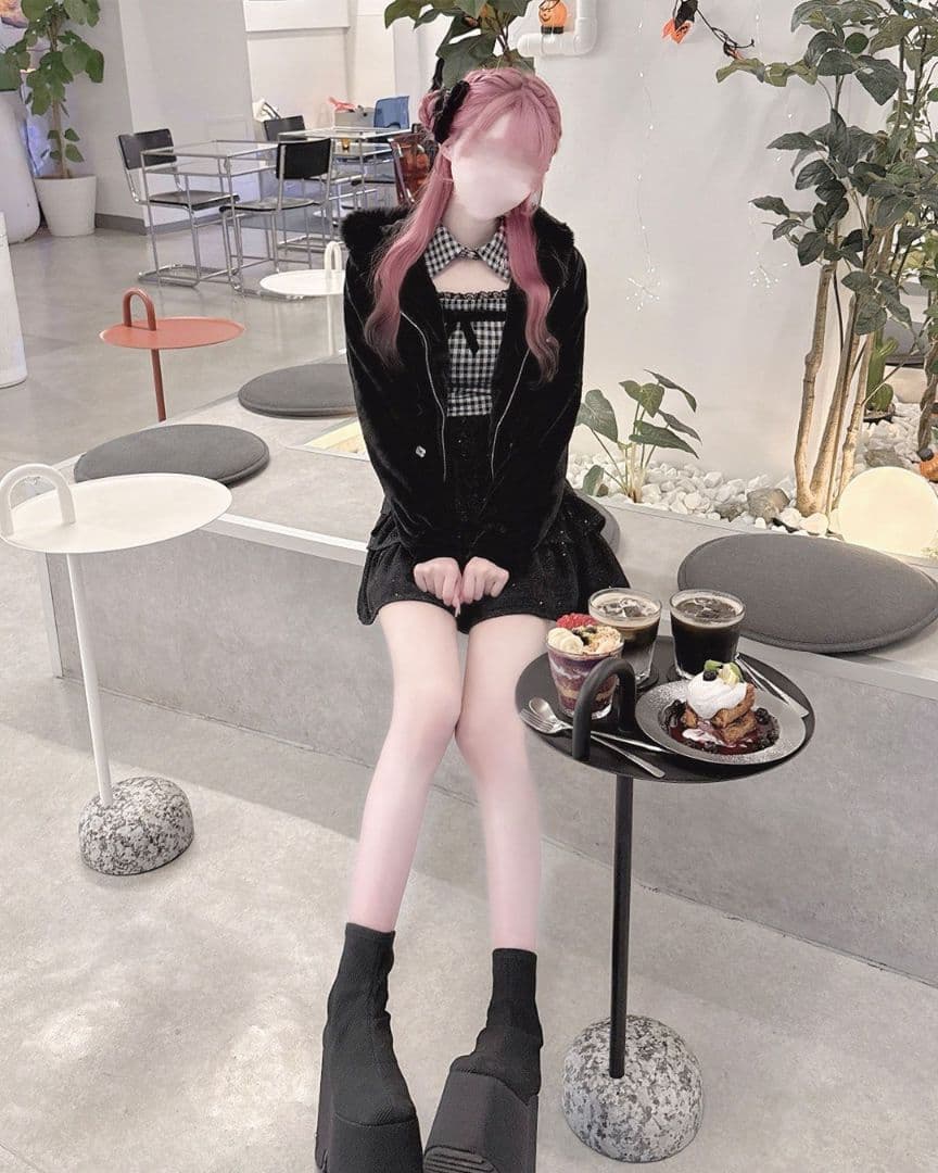 ハニーミュウ ビジュー付き猫耳もこもこパーカー SCC0470M ブラック