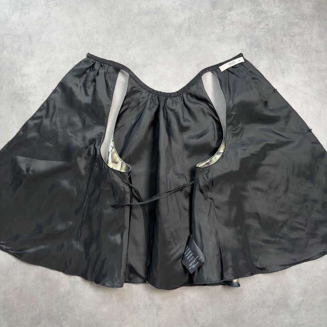 PRADA】バックオープンキャミソール シルク混 イタリア製 40 M 黒