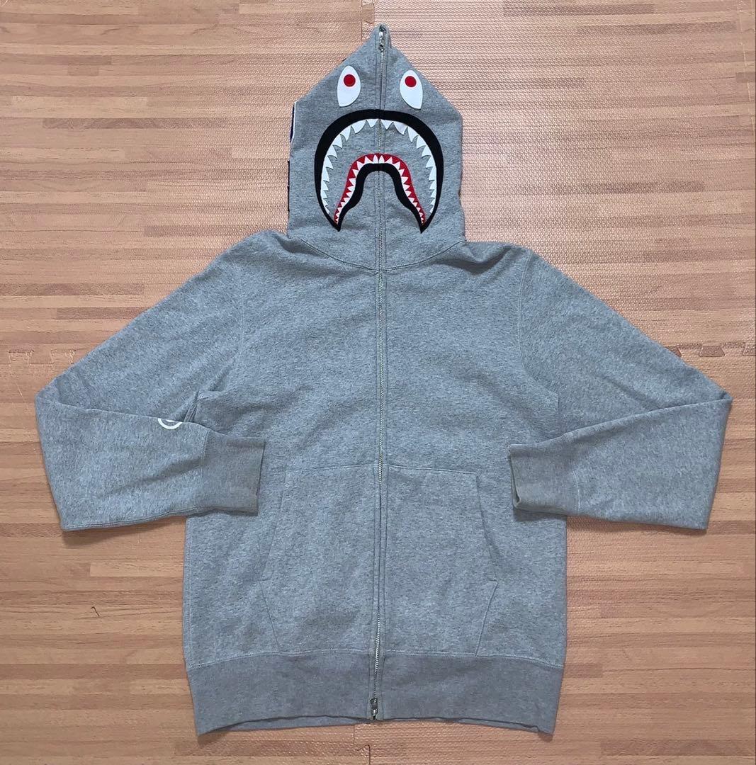 ☆大人気☆ APE シャークパーカー グレー M パーカー kaws - メルカリ