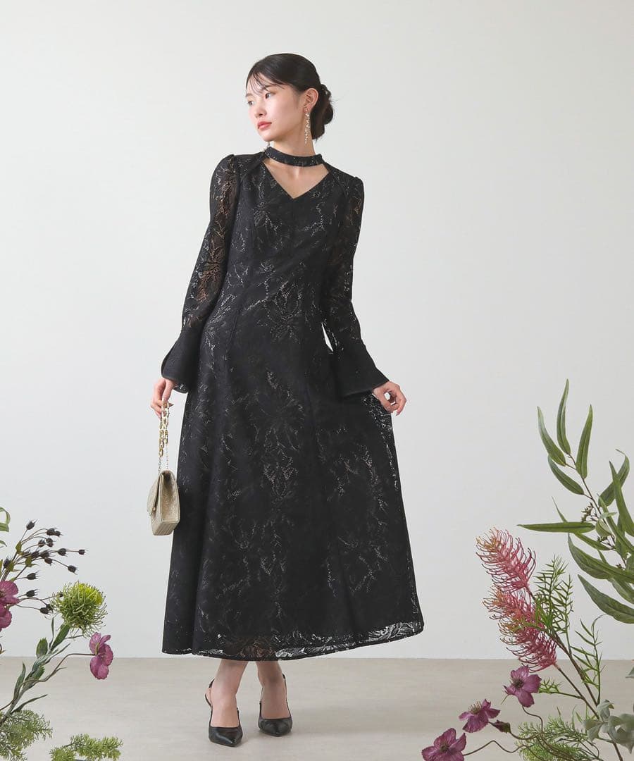 ＊試着のみの美品＊niana レース バックオープン ティアドロップ ワンピース バックオープンティアドロップドレス パーティードレス 結婚式 同窓会