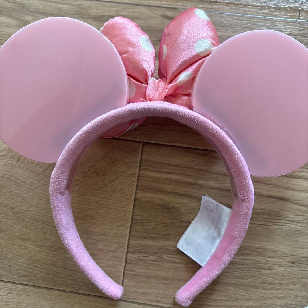 ディズニー ピンクの水玉リボンカチューシャ ミニー - メルカリ
