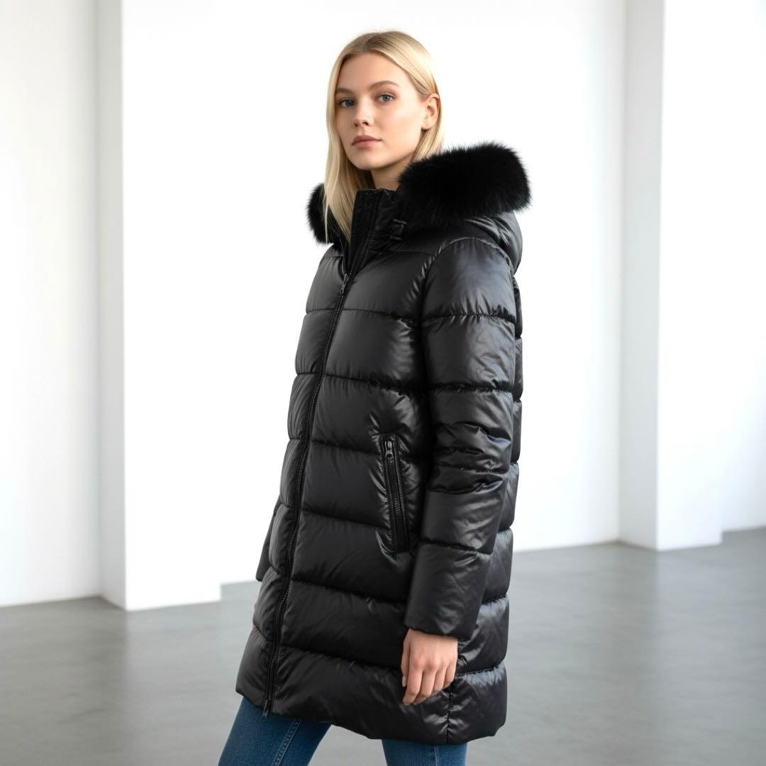 DUVETICA 黒 ロングダウン 42 L 大きいサイズ フォックスファー