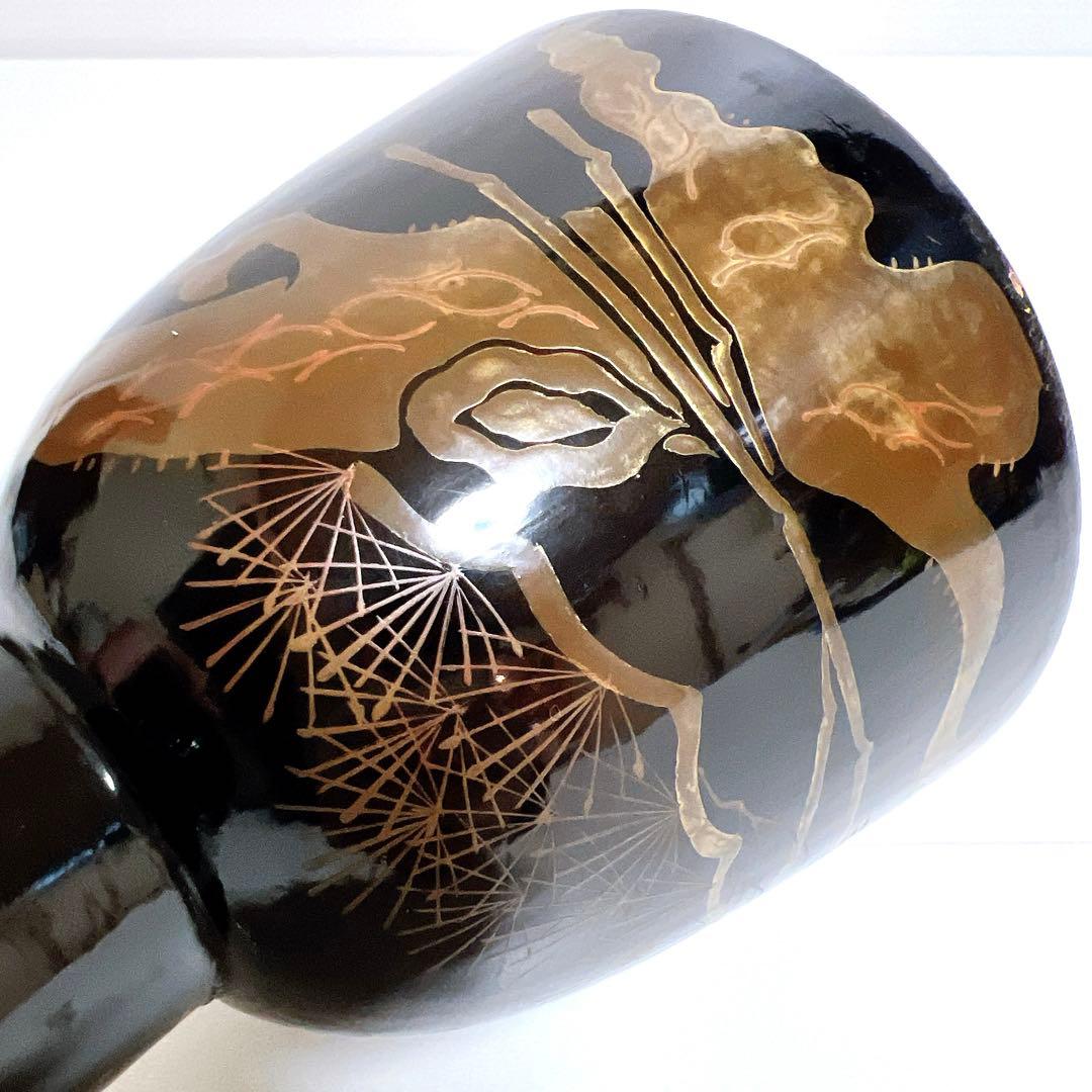 蒔絵】小鼓 漆塗り 鶴絵柄 鶴亀 松葉 鼓胴 和楽器 雅楽 神楽 能楽