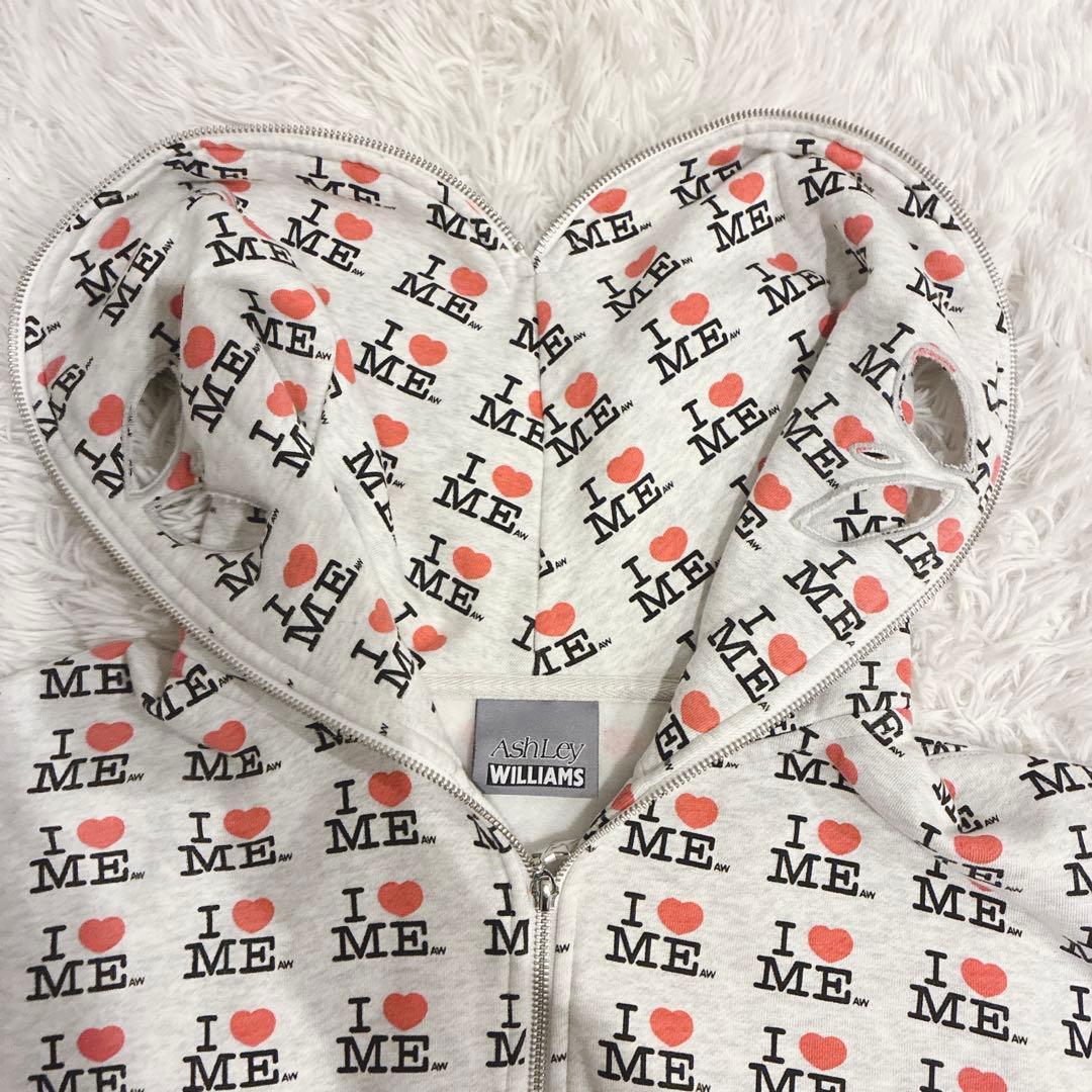 Ashley Williams パーカー I ♡ ME バタフライ 総柄 L - メルカリ