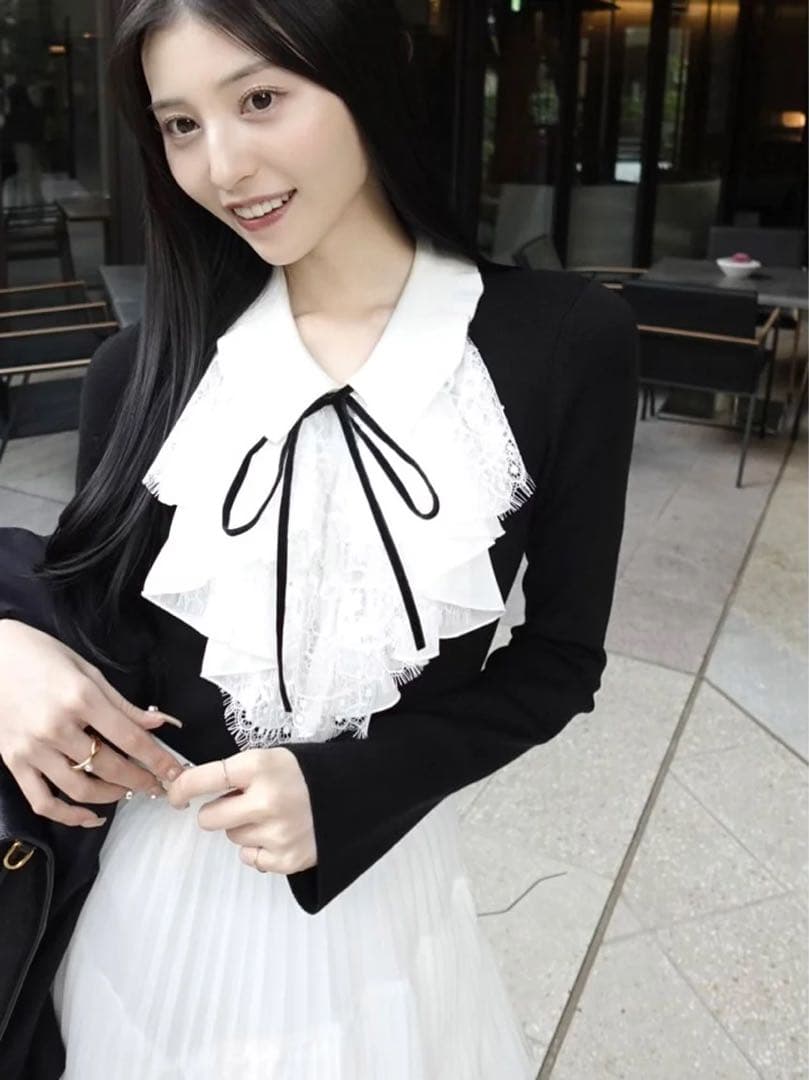 Sustainableレイヤードラッフルニットプルオーバー SNIDEL Sustainableレイヤードラッフルニットプルオーバー(ニット)｜トップス