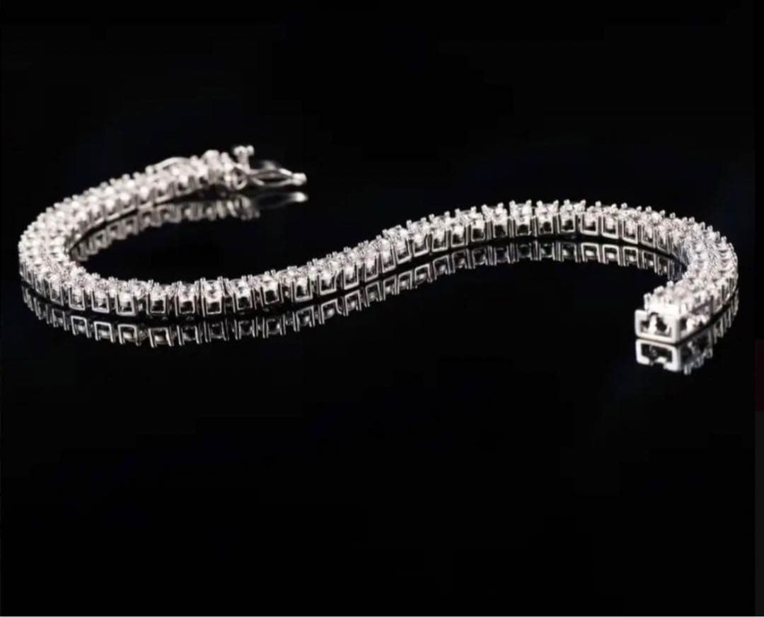 残りわずか】2層モアサナイト ブレス S925 VVS1 輝き別格 - メルカリ