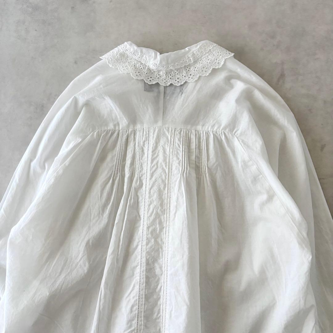 美品 トリココムデギャルソン Aライン フリル 刺繍 ギャザー ブラウス