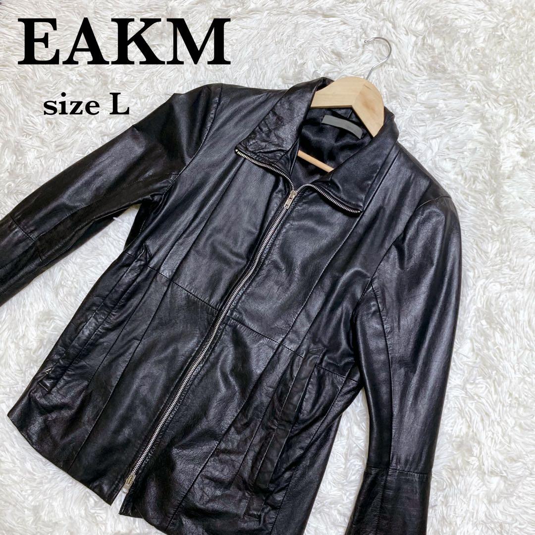 EAKM エカム ラムレザー シングルライダース レザージャケット サイズL