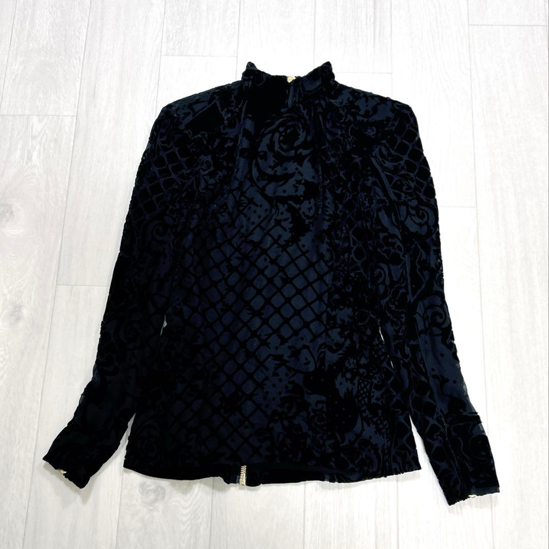 新品】BALMAIN×H&M コラボ シルク混 トップス 黒 ジップ